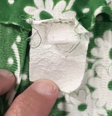 Vintage 60’s 70’s Women’s Sleeveless Green White Cottagecore Floral Dress Small