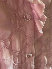 VTG Sears Best Womens Quilted Nylon Robe Light Pink Sz M 1960s Embroidered Pocke