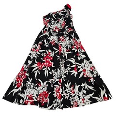 Lanz Originals VTG One Shoulder Retro Tropical Floral Pinup Maxi Dress Sz S
