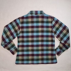 vintage 90s plaid check wool shacket chore jacket coat sz 8 western heritage