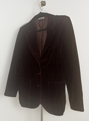 Vintage 80’s 90s Act III Deep Wine Stretch Velvet Jacket Blazer – Chest 38″ USA