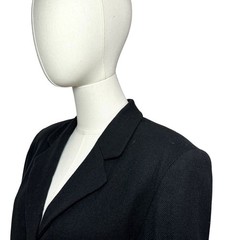 VTG 80s Worthington Black Wool Blazer M Preppy Dark Academia Retro Grunge Boss