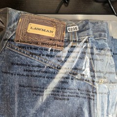 Vintage Lawman Western Jeans Acid Wash High Waist Asymmetrical Double Button 9