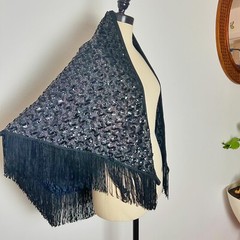 LUREX METALLIC LAME 50s 50’s 60s 60’s Vintage Sequined Shawl Shoulder Wrap