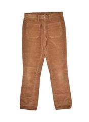 Vintage Corduroy Pants Womens 30×30 Brown Slim 80s Retro High Waist 3D Pocket