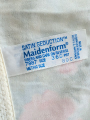 Vintage Maidenform Satin Seduction Bra Floral 36C Style #7887 No Underwire