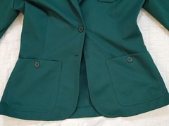 Vintage 80s Green Polyester Blazer Jacket Homemade Womens S/M Grannycore