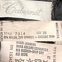 VTG 80’s Cabernet Woman’s Black Full Dress Laced Nylon Blend USA Made Slip 38