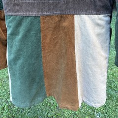 Vintage Corduroy Patchwork Coat / Jacket Size S .. Very Fun & Unique