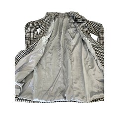 Vintage Houndstooth Check Coat Fully Lined Collar Dress Knee Length Handmade