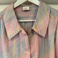 Vintage Pykettes Blouse Pink/Purple Size 14-see Description