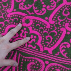 VTG 70s Tapestry Skirt Sz 8 Pink Made in Italy Pavone Florence Long Fringe Mod