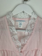 Erika Taylor Vintage Nightgown Robe Lingerie Dress Pink Lace Womens Small S