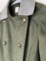 George g:21 Olive Green Double Breasted Coat Size US 4 Wool Blend ASO Mob Wives