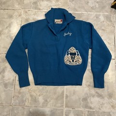 True VTG 1960’s Varsity Women’s Rams Letterman 100% Wool General Sweater Corp