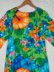 VTG 60/70s Pake Mu’u Maxi Dress POMARE M/L Neon Festival Boho Hippie Psychedelic