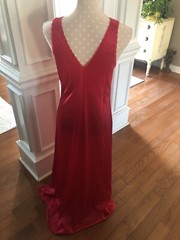 Vintage 70s Vanity Fair Long Maxi Nightgown Red Nylon Made USA Women’s Small EUC
