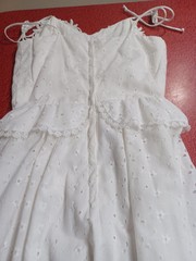 VTG Mid-century 1960s 1970s Candi Jones California Eyelet Prairie Maxi Dress XXS
