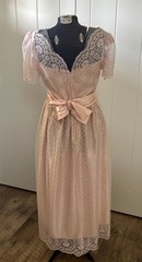 Vintage 1970’s JC Penny Peachy Pink And Lace Dress Size 11/2