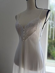 VTG 70s Barbizon White Lace Maxi Nightgown Slip S Fairy Whimsi Feminine Bridal