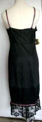 Vintage Vanity Fair Black Nylon Lace Full Slip Pink Ribbon Bow Sz Small Bust 36