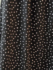 VTG BON WORTH USA MADE PL POLKA DOT CIRCLES SECRETARY SKIRT PETITE LARGE BLACK