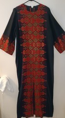 Caftan Kaftan Dress 1980’s Gold Red Black Women Boho Ethnic Embroidery L/XL