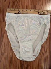 Hanes Her Way white shiny Satin Stretch Hi-Cut Brief Women’s Panties Vintage 5