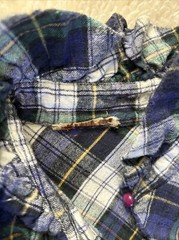 Vtg! Plaid Flannel Dress Sz S Cotton Blend Fall Winter Country Ruffle 80s NICE!