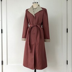 Vintage Misty Harbor Trench Coat Terracotta Tan Belted Rain Jacket XS Small