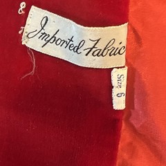 Vtg 1950s Red Crushed Velvet Long Jacket Pin Up Small/6 Wide Collar Over Coat