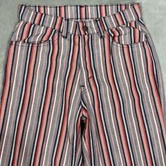 Vtg 70s Levis For Gals Big E Sta-Prest Striped Bell Bottom Pants Pink 26×30
