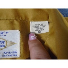 Vintage Arrow Decton Permairon Shirt Mustard Gold Long Sleeve 15-15.5 M 5590