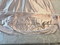 Carriage Court Vintage Soft Pink Silky Womens Nightgown Floral/Lace Size 12-14