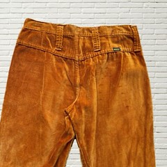 Vintage 70s Maverick Bell Bottom Pants Velvet Corduroy Button Fly Hippie