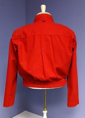 Vintage 80’s Ladies Perry Ellis America Red Linen Cotton Button Front Jacket Lg