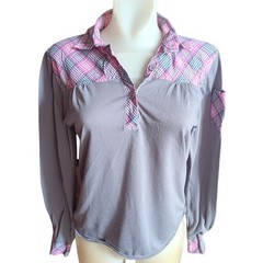 Plaid Patchwork True Vintage Boho Top Small Long-Sleeve Shirt Hippy 1970’s Thin