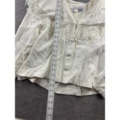 VTG Jessica Howard Crochet Lace Fringe Portrait Collar Jacket Women 14 Prep 80s