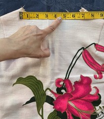 New VTG MCM 50-60s Alfred Shaheen Linen Dress Hand Painted Hawaii Hibiscus READ