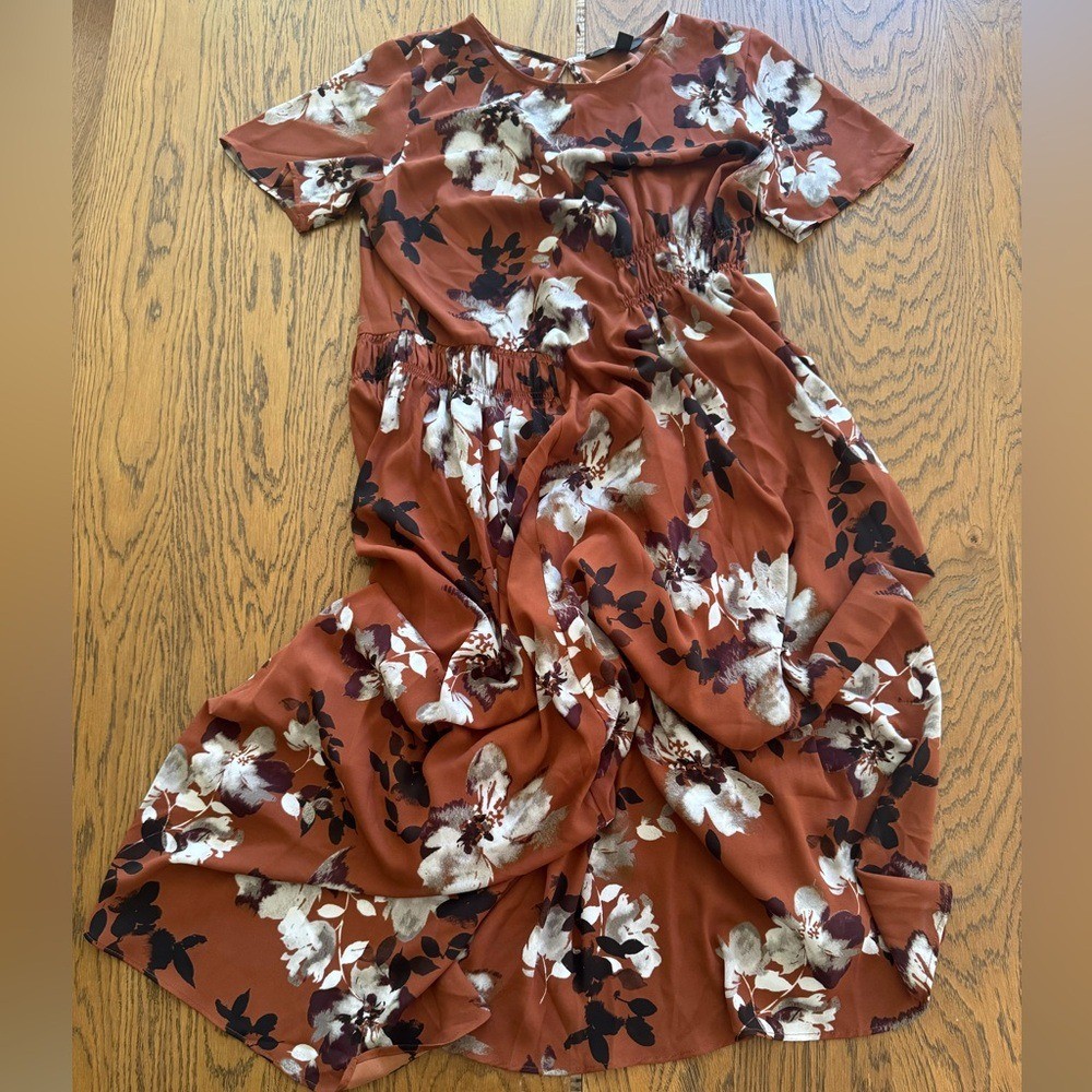 Simply Vera Vera Wang Rust Floral Dress