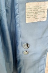 Vintage 70s 80s Mervyn’s Womens MOD Trench Raincoat Powder Blue Size 12