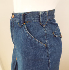 Vintage 1970s Ralph Lauren Polo Western Wear Denim Jeans Skirt Size 8 26″ Waist
