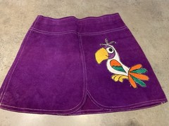 Vtg Purple Suede Mini Skirt 1960’s Toucan Zip/Snap Closure See Pics For Size