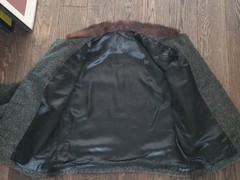 Vintage 1950s Wool Bouclé Suit Brown Mink Collar 2 Pc Skirt Set Couture Quality