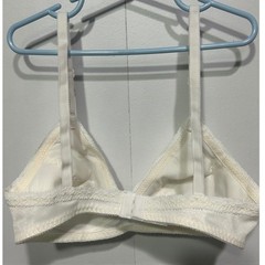 Playtex Wireless Bra Womens 32 Nearly B White Vintage Style 216 Lace Trim