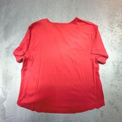 Vintage Pacer Karen Scott Red Floral Applique Cotton T-Shirt Size M 2000s Y2K
