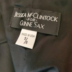VTG Jessica McClintock Black Cocktail Dress Pink Trim Gunne Sax Corset dress 5/6