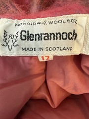Vintage Rannoch Mohair & Wool Scotland Pink Plaid Skirt Size 12