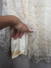 Vintage 80s Ivory Lace Wedding Gown Size 13 Precious Moments Victorian Dress