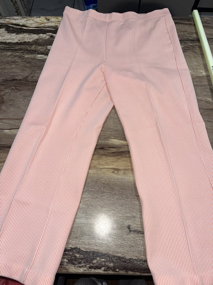 Vintage Polyester Blend 60s 70s Women’s Pants Size 16 Coral Pink